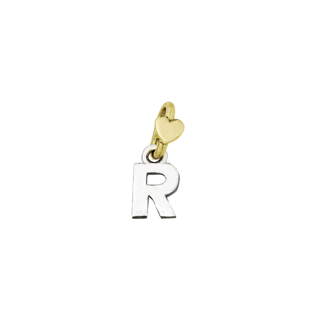 Lettere lne10k.g-r contromaglia oro giallo 9kt